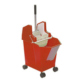 ValueX Mop Bucket With Wringer 9 Litre With Castors Red - 0907062 DD